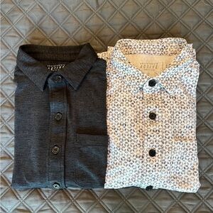 Kids Button-Up Shirts - Black and White Pattern